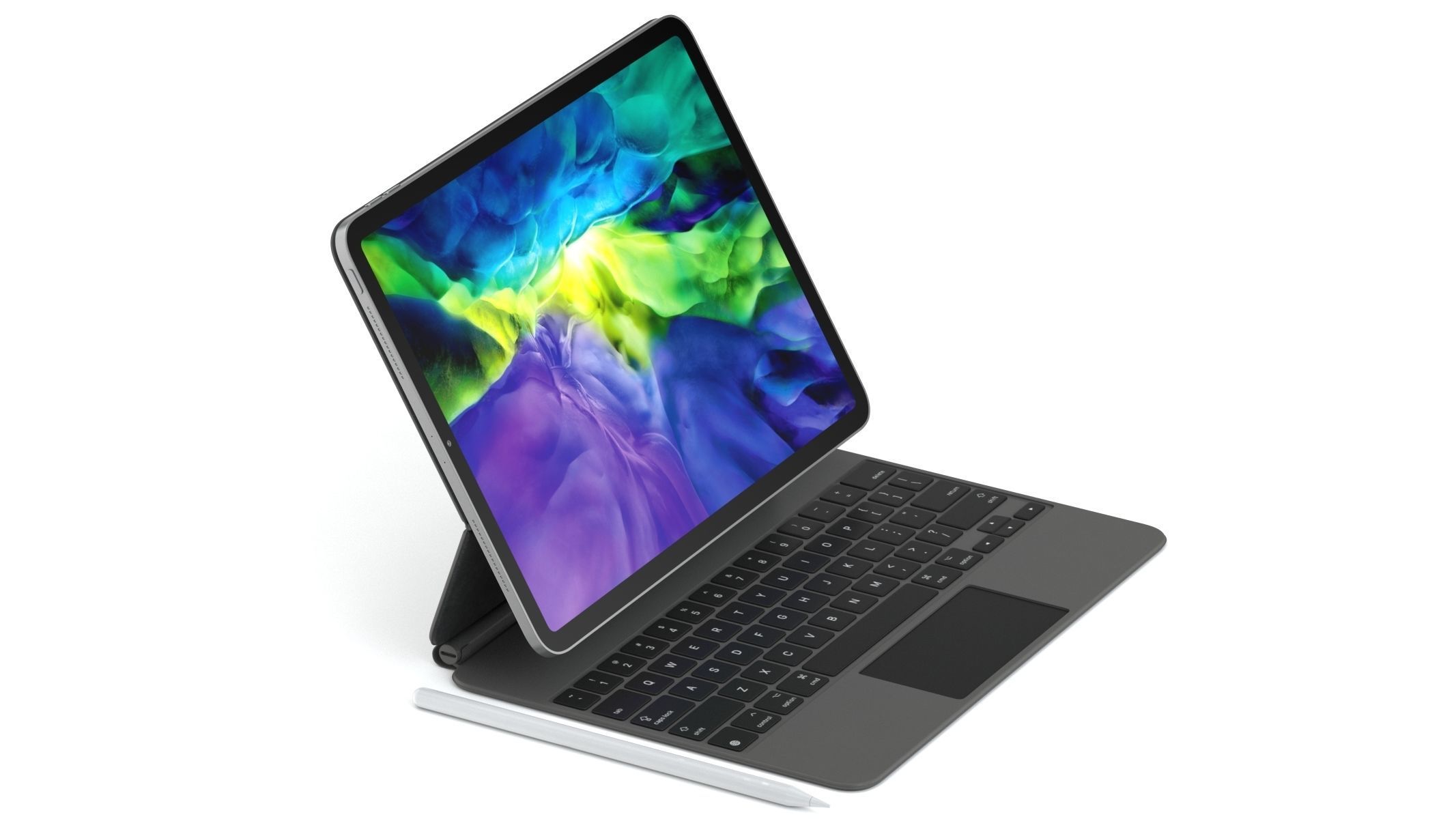 Apple iPad Pro 11-inch and Magic Keyboard 2020 3D model_1