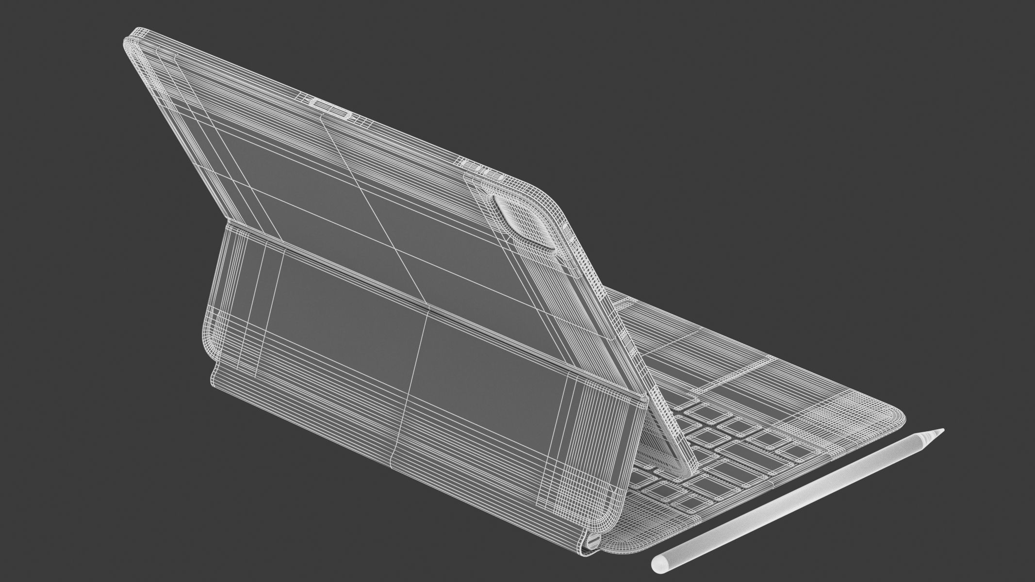 Apple iPad Pro 11-inch and Magic Keyboard 2020 3D model_13