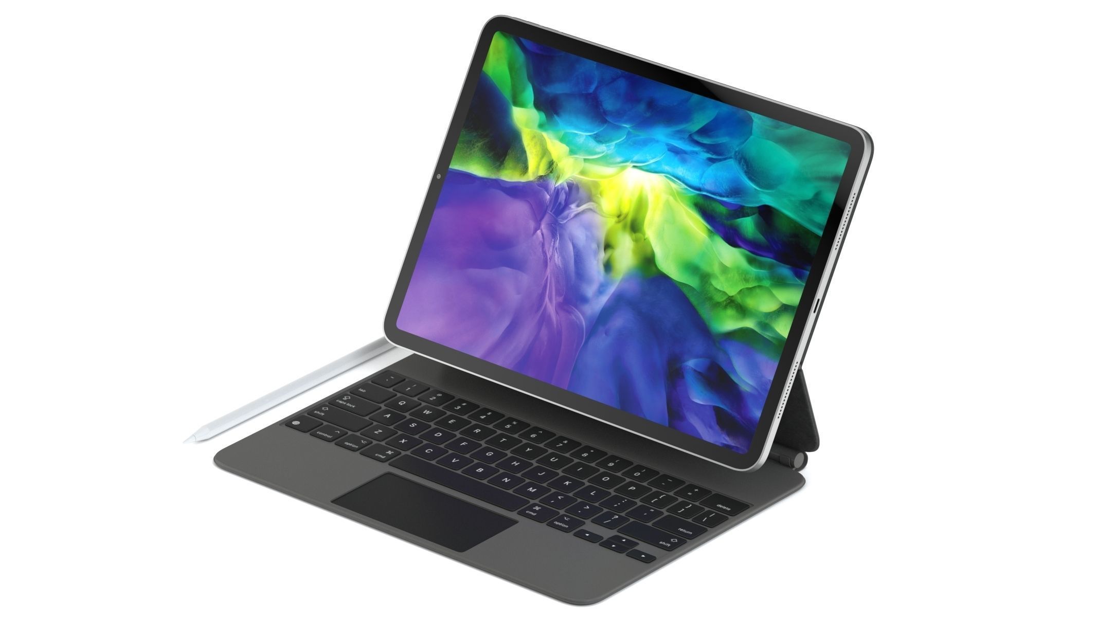 Apple iPad Pro 11-inch and Magic Keyboard 2020 3D model_7