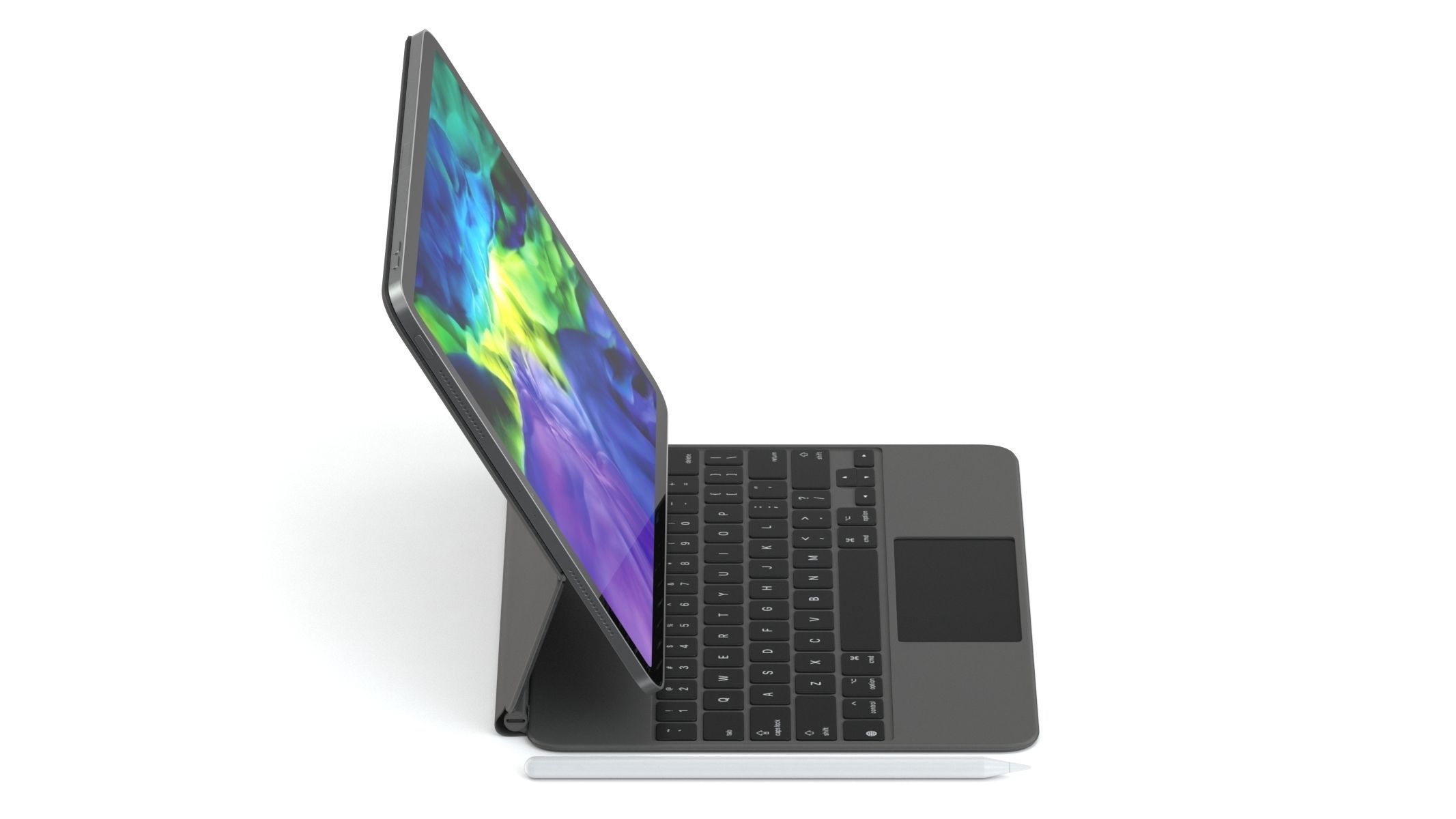 Apple iPad Pro 11-inch and Magic Keyboard 2020 3D model_2