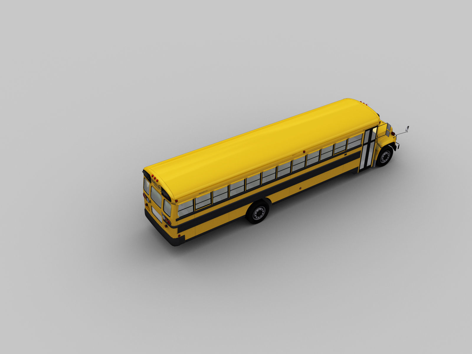 School Bus Low Poly with interior Low-poly 3D model_6