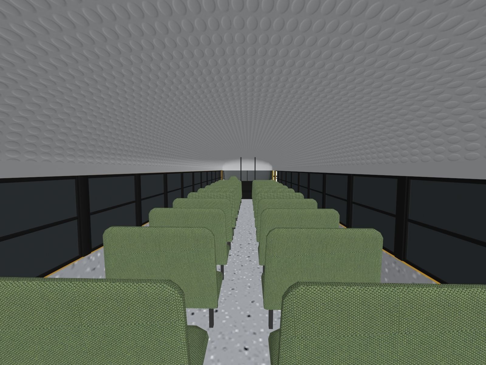 School Bus Low Poly with interior Low-poly 3D model_2