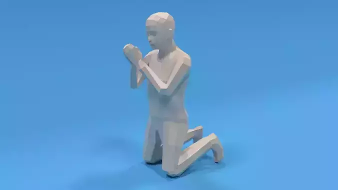 Low Poly Kid Praying