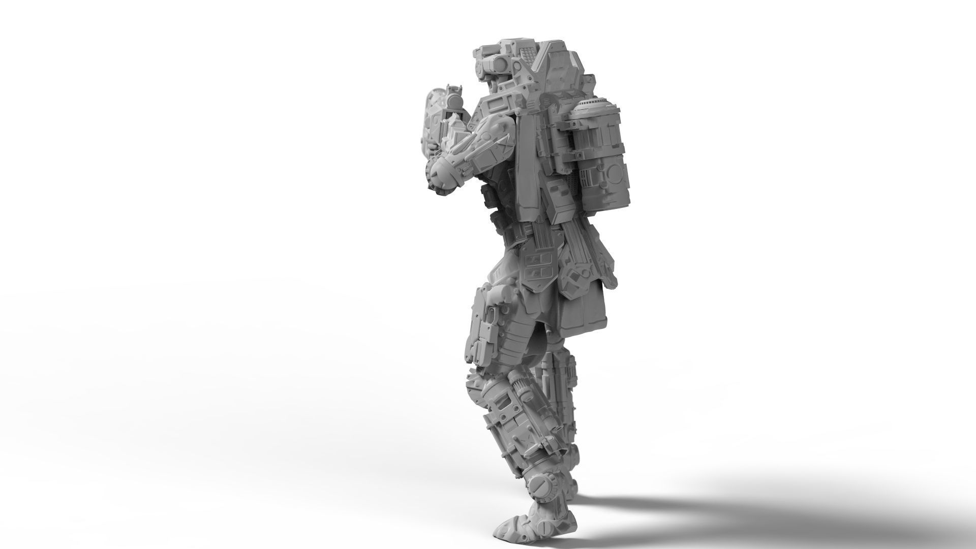 Sci Fi Battle Armor Miniatures - Energy Laser Rifle Team 3D print model_14