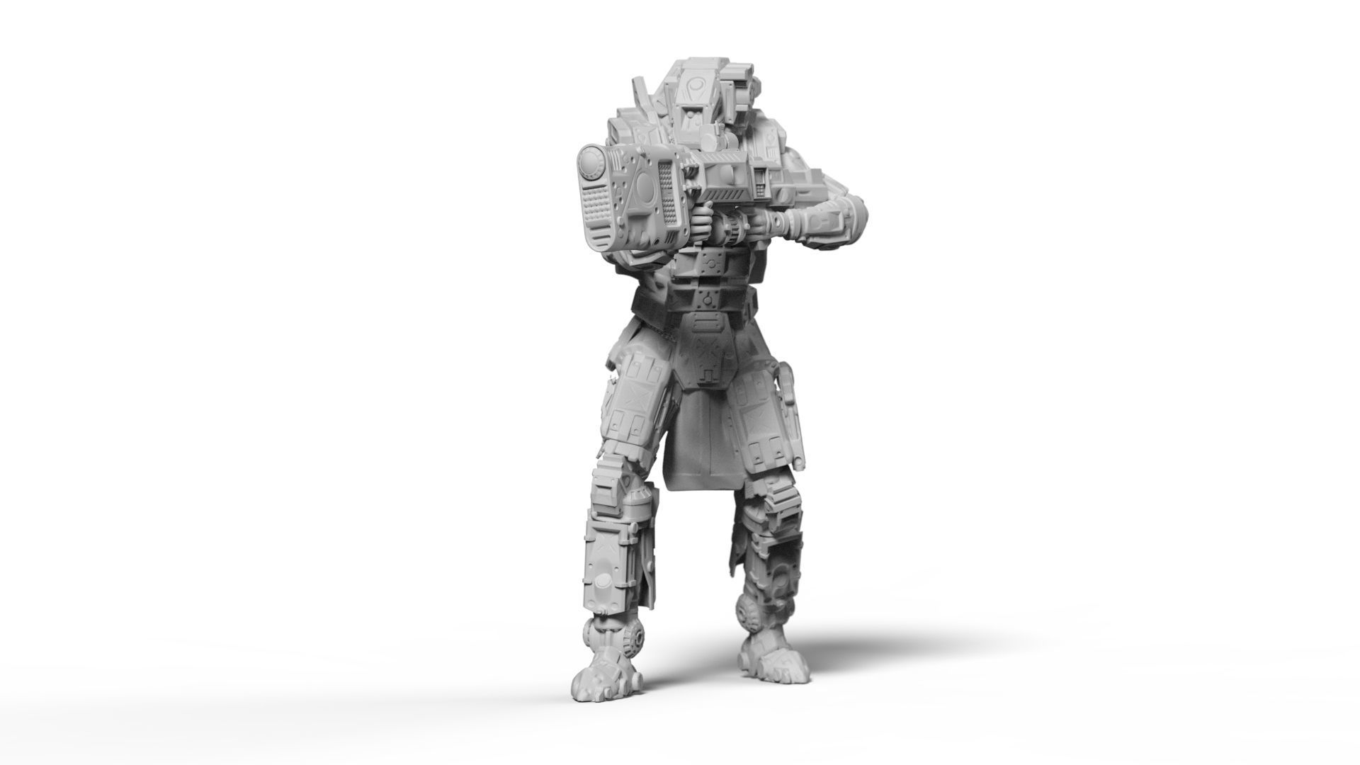 Sci Fi Battle Armor Miniatures - Energy Laser Rifle Team 3D print model_15