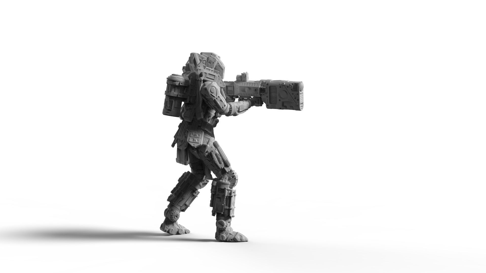 Sci Fi Battle Armor Miniatures - Energy Laser Rifle Team 3D print model_13