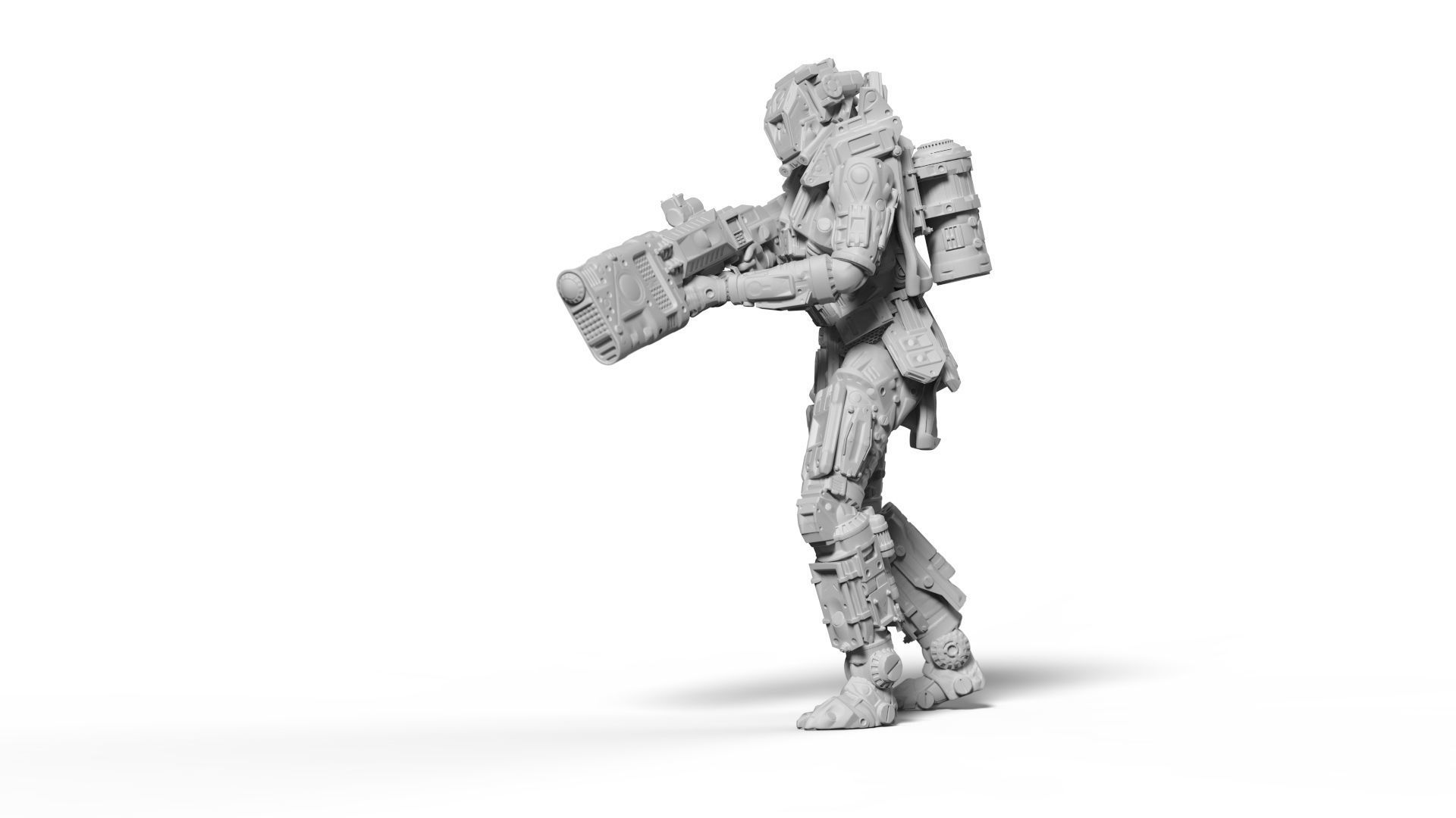 Sci Fi Battle Armor Miniatures - Energy Laser Rifle Team 3D print model_9