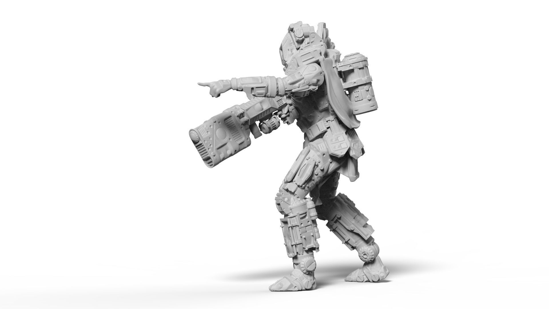 Sci Fi Battle Armor Miniatures - Energy Laser Rifle Team 3D print model_4