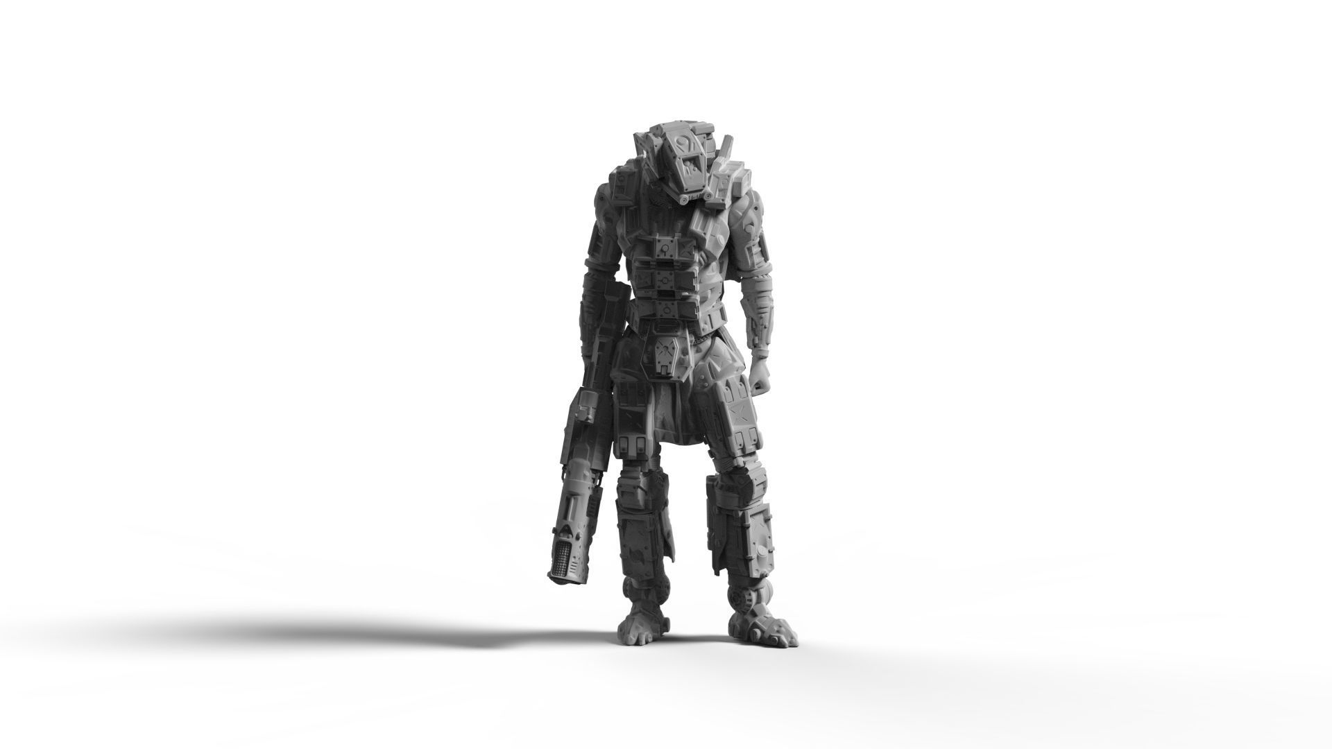 Sci Fi Battle Armor Miniatures - Energy Laser Rifle Team 3D print model_16