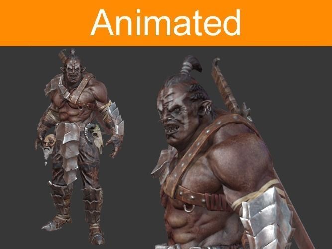 Character Orc Low-poly 3D model_0