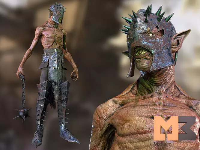 Orc 03  Low-poly 3D model_0