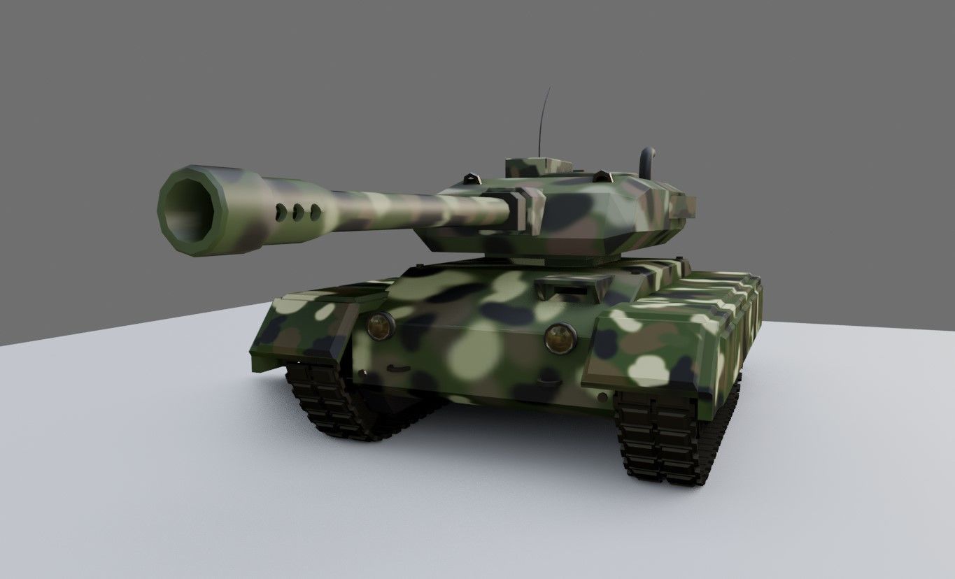 War Tank - Jungle Camouflage - Tanque de Guerra 3D model_10