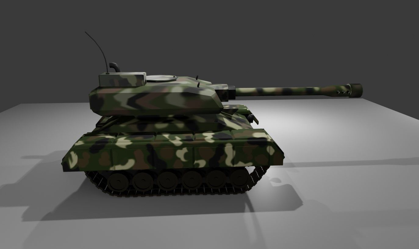War Tank - Jungle Camouflage - Tanque de Guerra 3D model_17