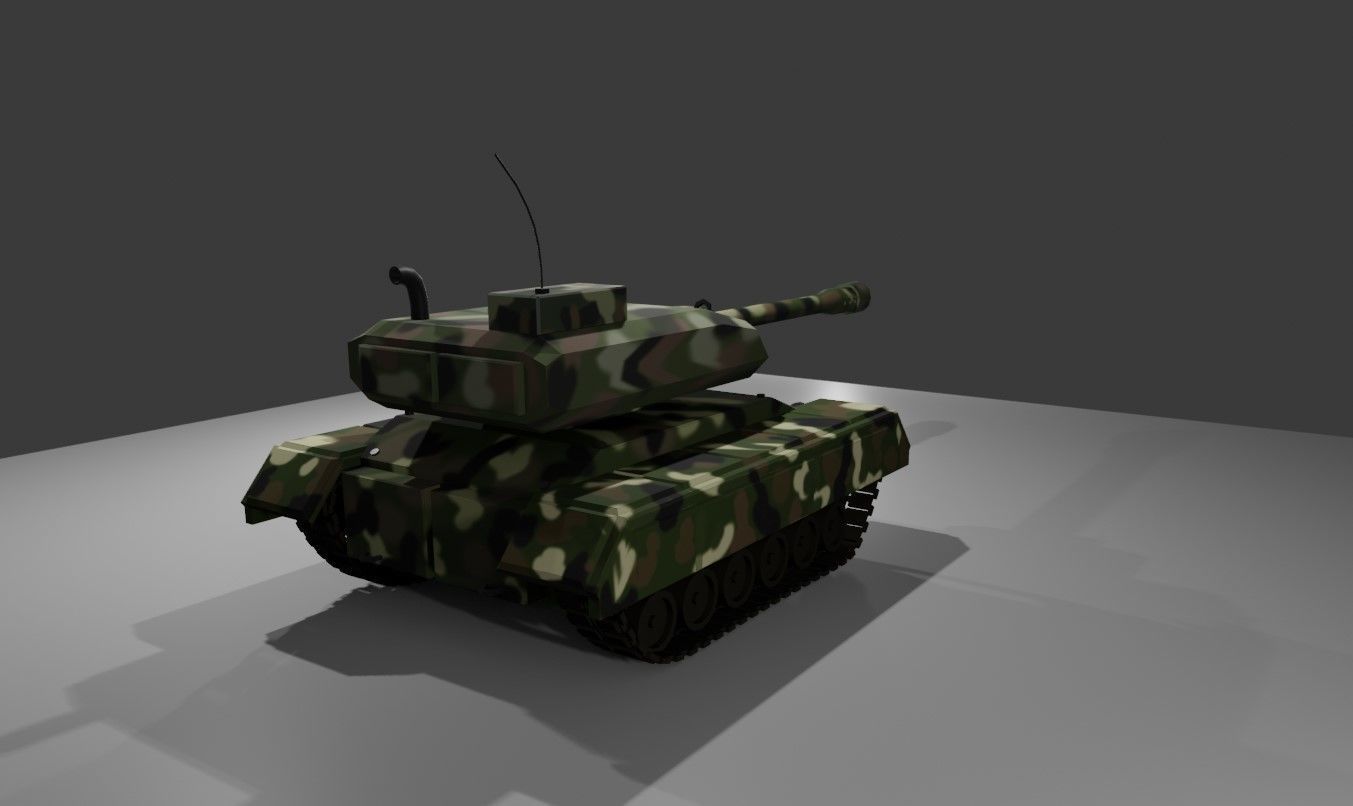 War Tank - Jungle Camouflage - Tanque de Guerra 3D model_18