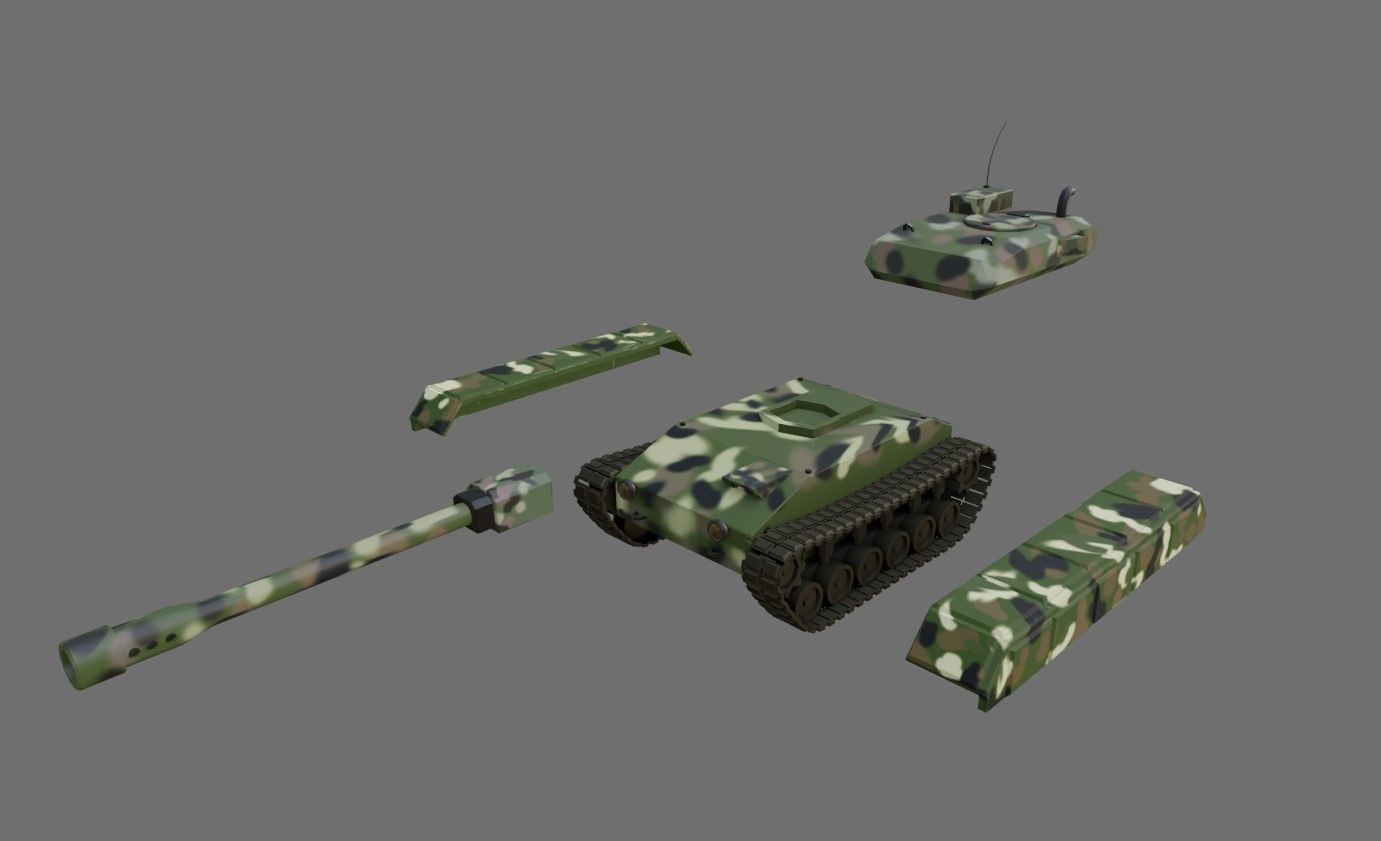 War Tank - Jungle Camouflage - Tanque de Guerra 3D model_2