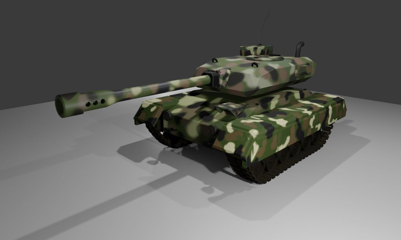 War Tank - Jungle Camouflage - Tanque de Guerra 3D model_9