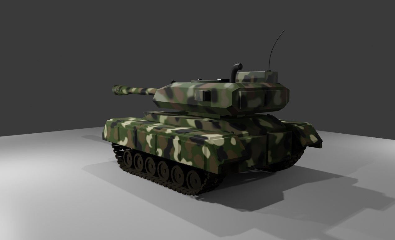 War Tank - Jungle Camouflage - Tanque de Guerra 3D model_8