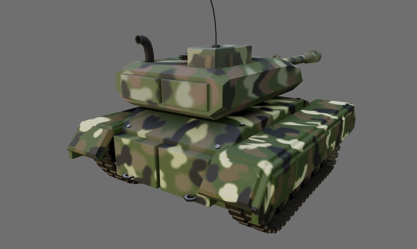 War Tank - Jungle Camouflage - Tanque de Guerra 3D model_7
