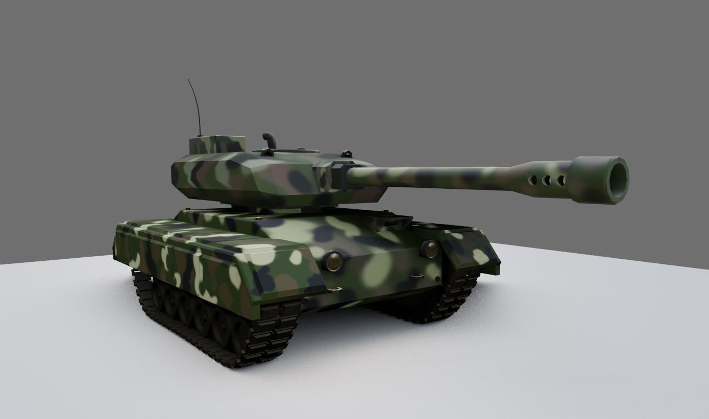 War Tank - Jungle Camouflage - Tanque de Guerra 3D model_14