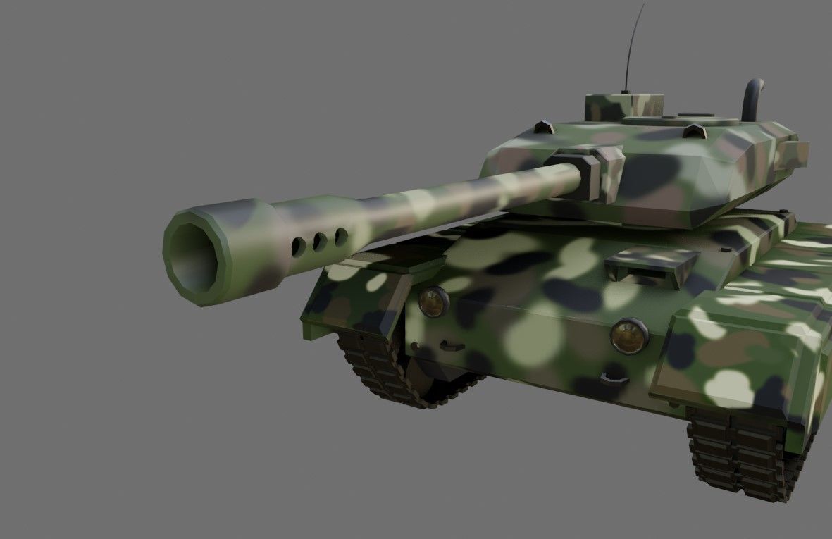 War Tank - Jungle Camouflage - Tanque de Guerra 3D model_1