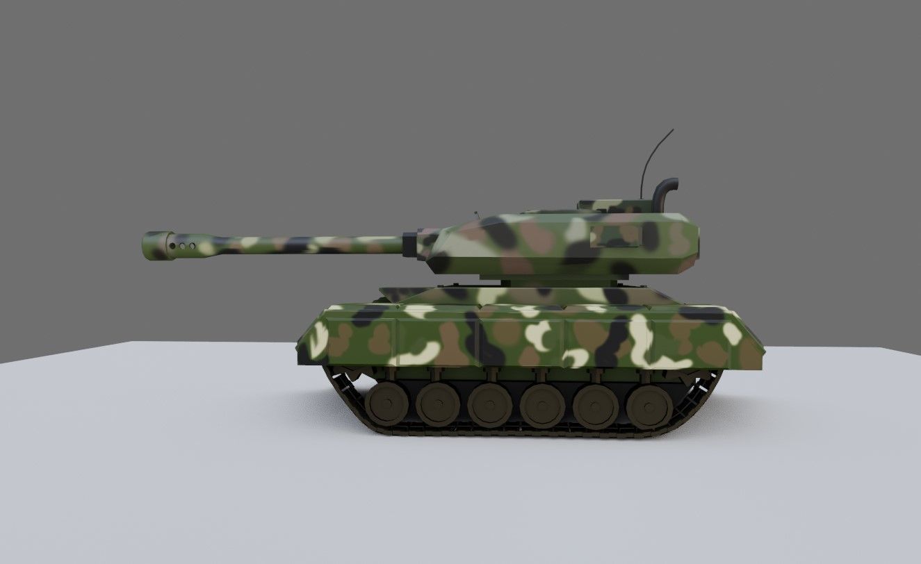 War Tank - Jungle Camouflage - Tanque de Guerra 3D model_25