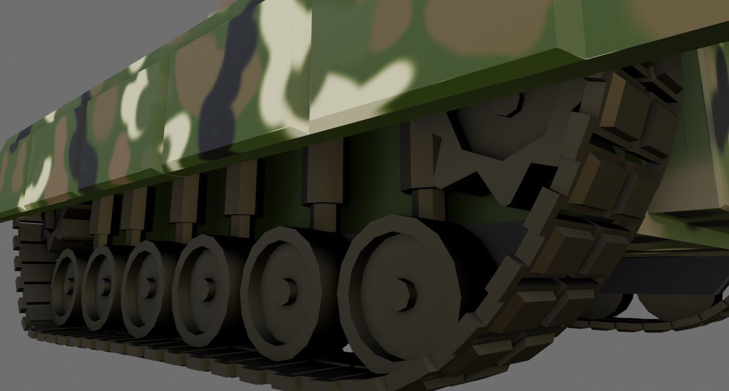 War Tank - Jungle Camouflage - Tanque de Guerra 3D model_3