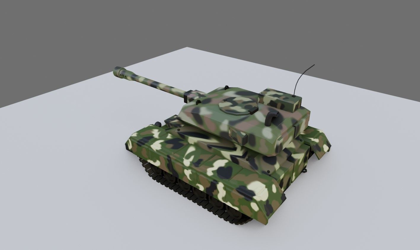 War Tank - Jungle Camouflage - Tanque de Guerra 3D model_20