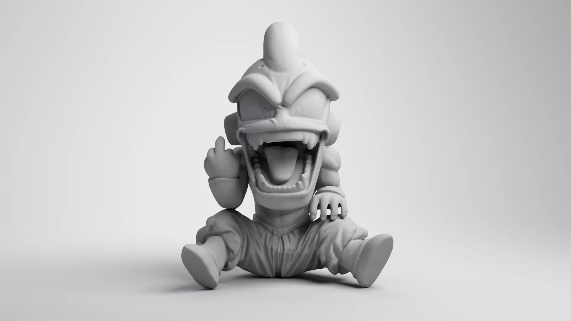  Majin Kid Buu Middle finger 3D Printed Model  3D print model_0