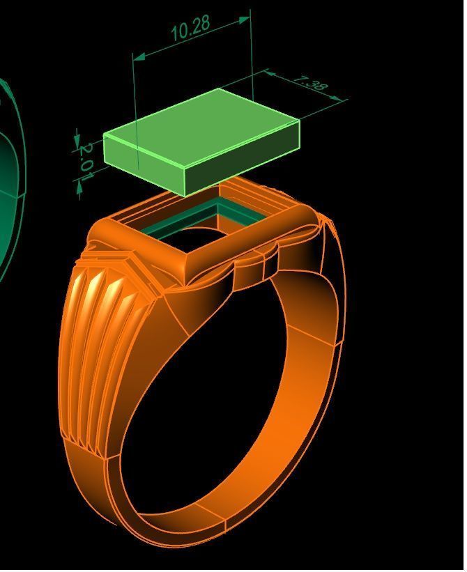 signet ring for men Two options 3D print model_3