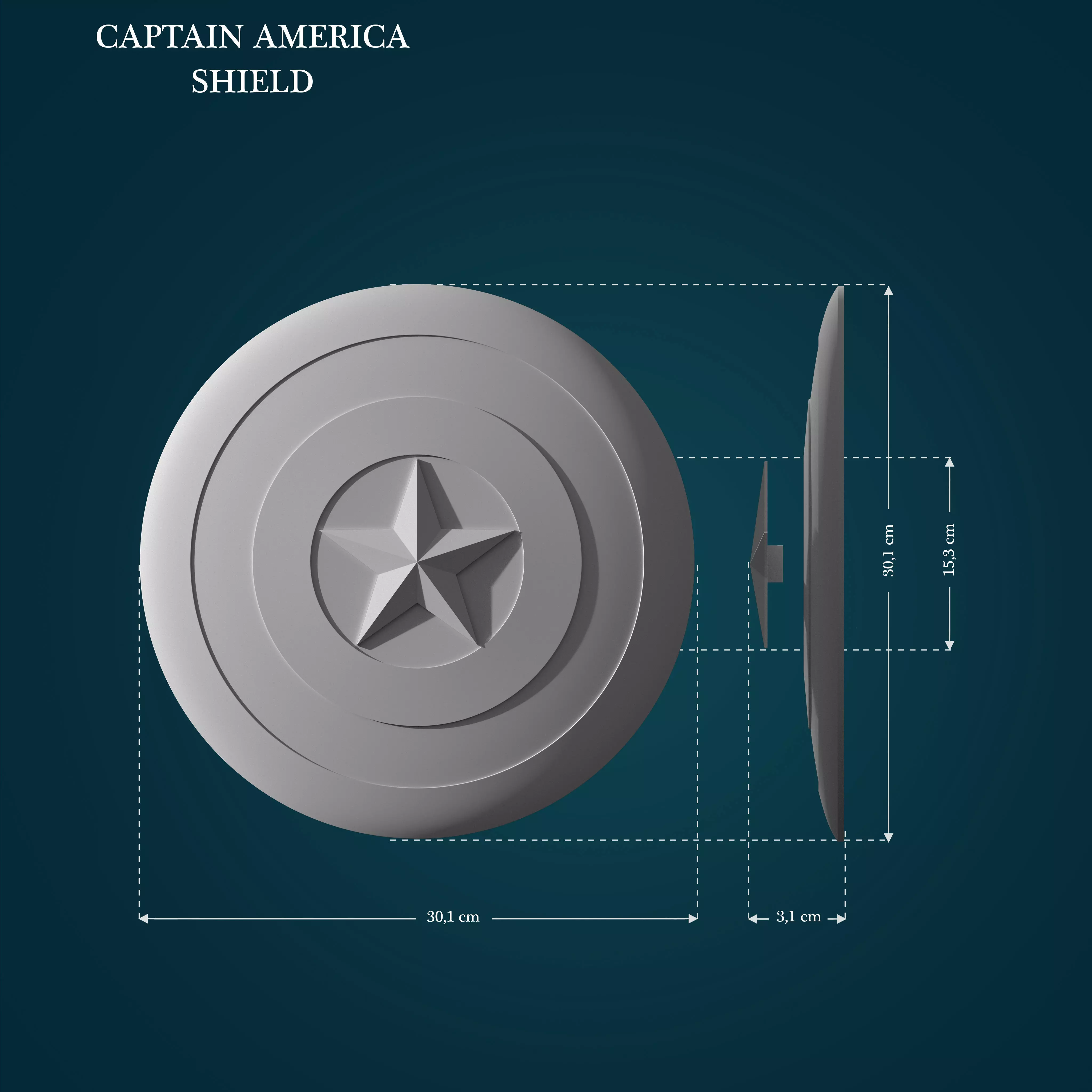 Captain America Shield 3D print model
