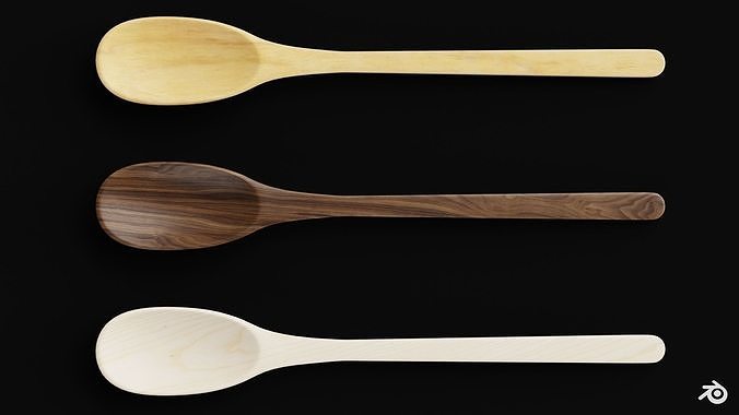 Wooden Spoons Low-poly 3D model