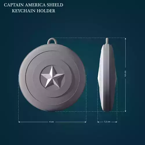 Captain America Shield Keychain Holder 3D print model