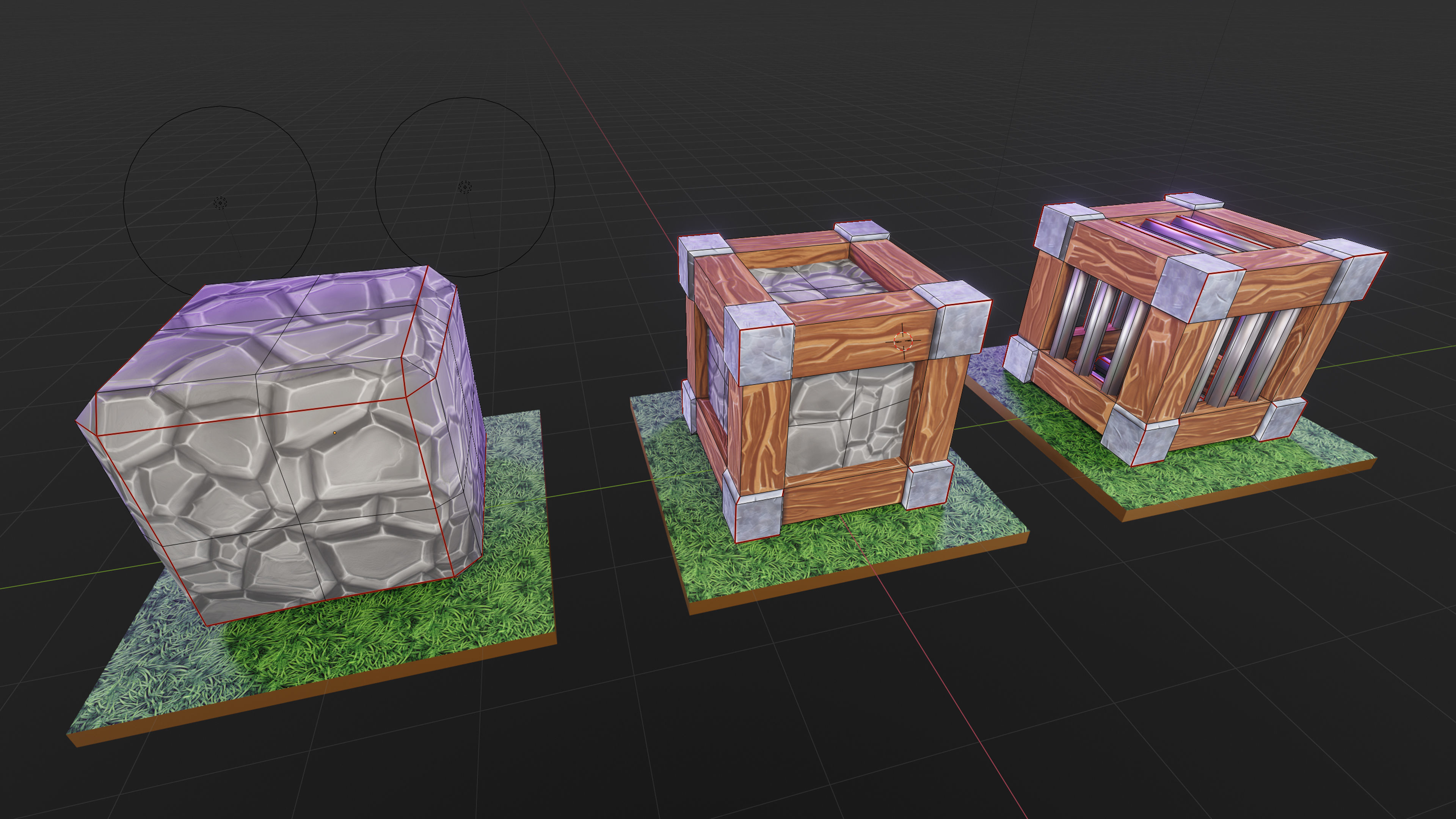 Basic Cubes Low-poly 3D model_1