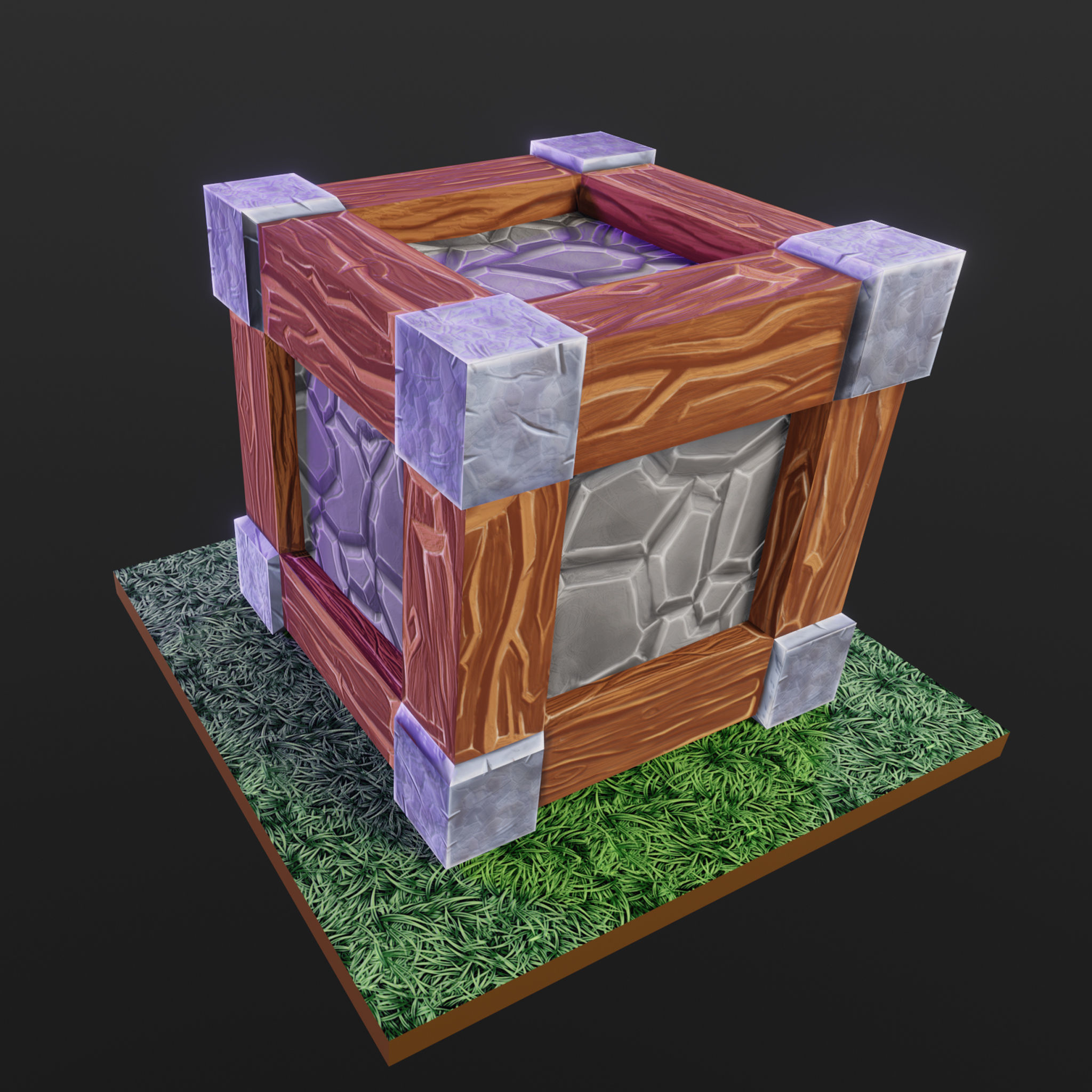Basic Cubes Low-poly 3D model_3