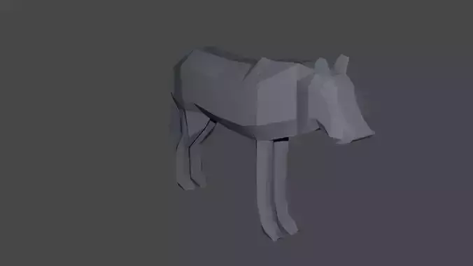 Low poly wolf animal