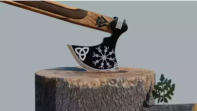 Viking ax  high poly 3d model  PBR