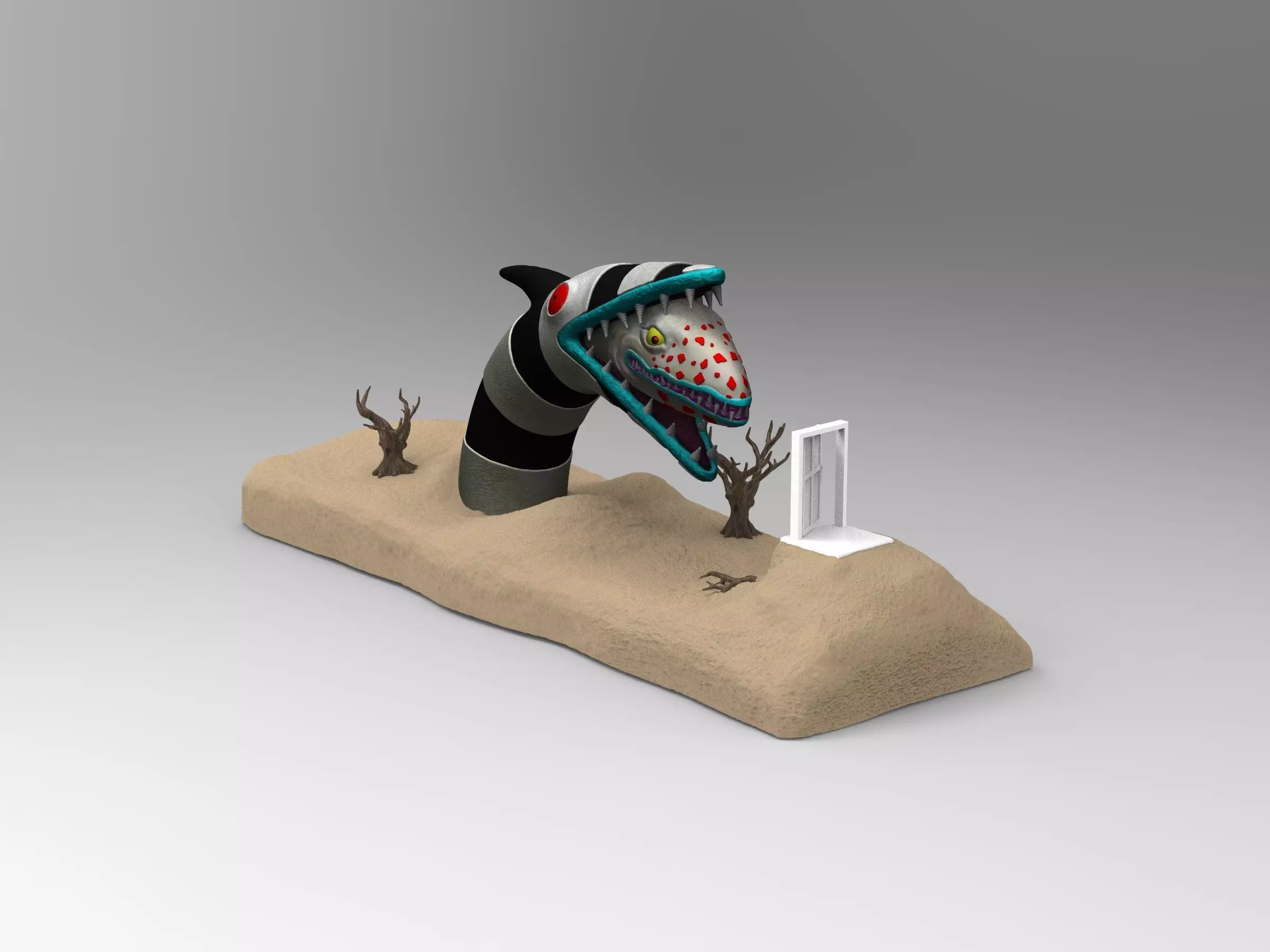 Beetlejuice Sandworm Diorama 3D print model_0
