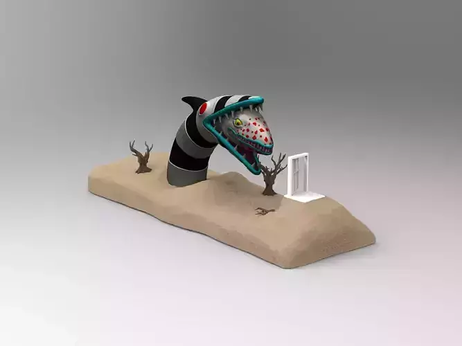 Beetlejuice Sandworm Diorama 3D print model Beetlejuice Sandworm Diorama 3D print model