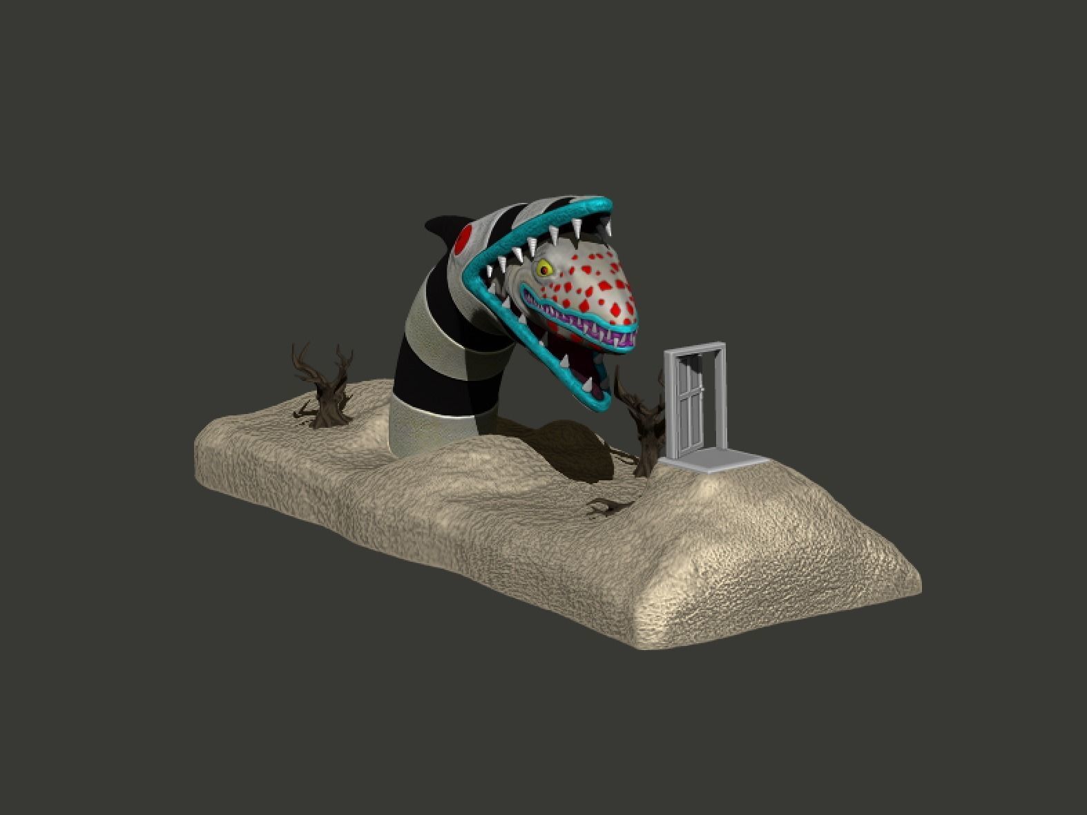 Beetlejuice Sandworm Diorama 3D print model_14
