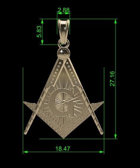 Freemasonry Masonic Pendant 3D print model_5
