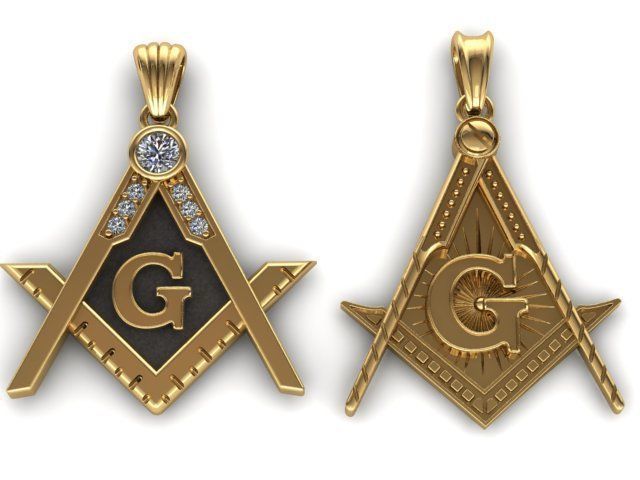 Freemasonry Masonic Pendant 3D print model_9