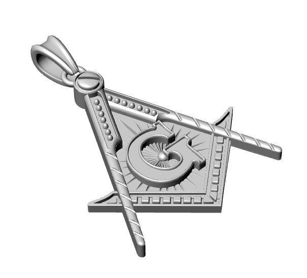 Freemasonry Masonic Pendant 3D print model_10