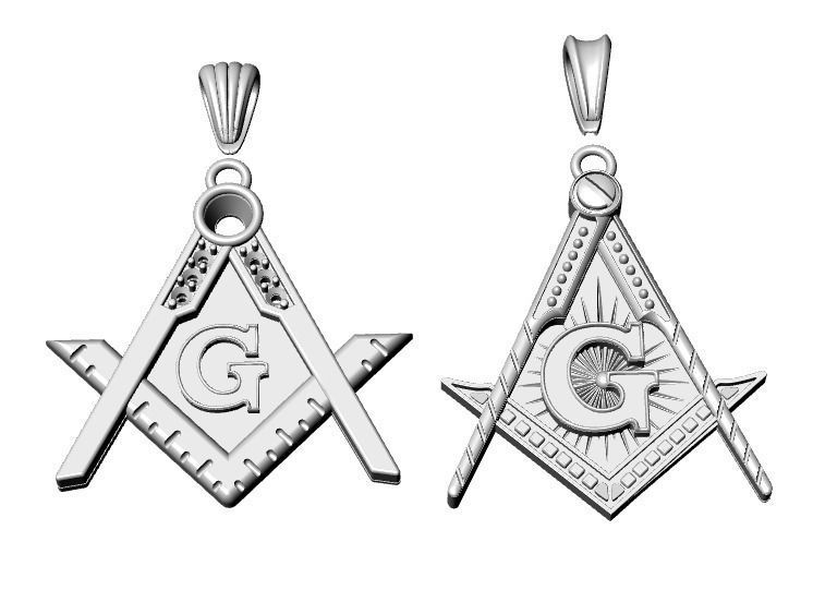 Freemasonry Masonic Pendant 3D print model_8