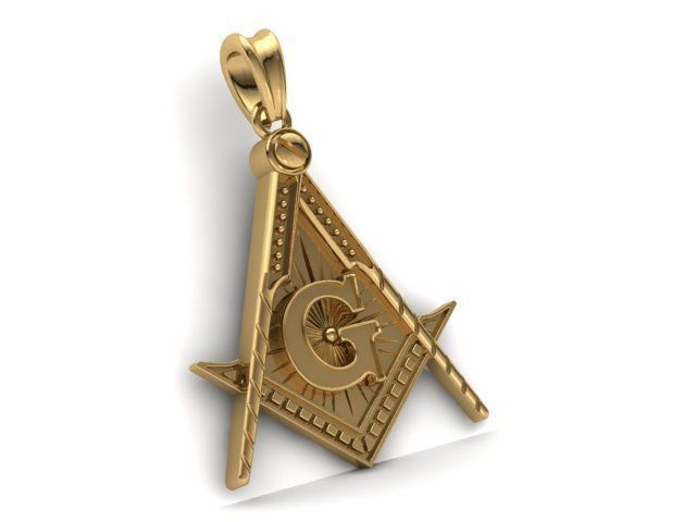 Freemasonry Masonic Pendant 3D print model_2
