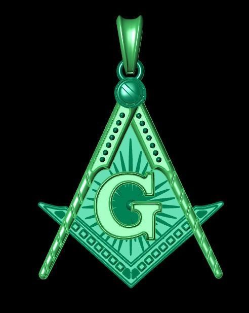Freemasonry Masonic Pendant 3D print model_12