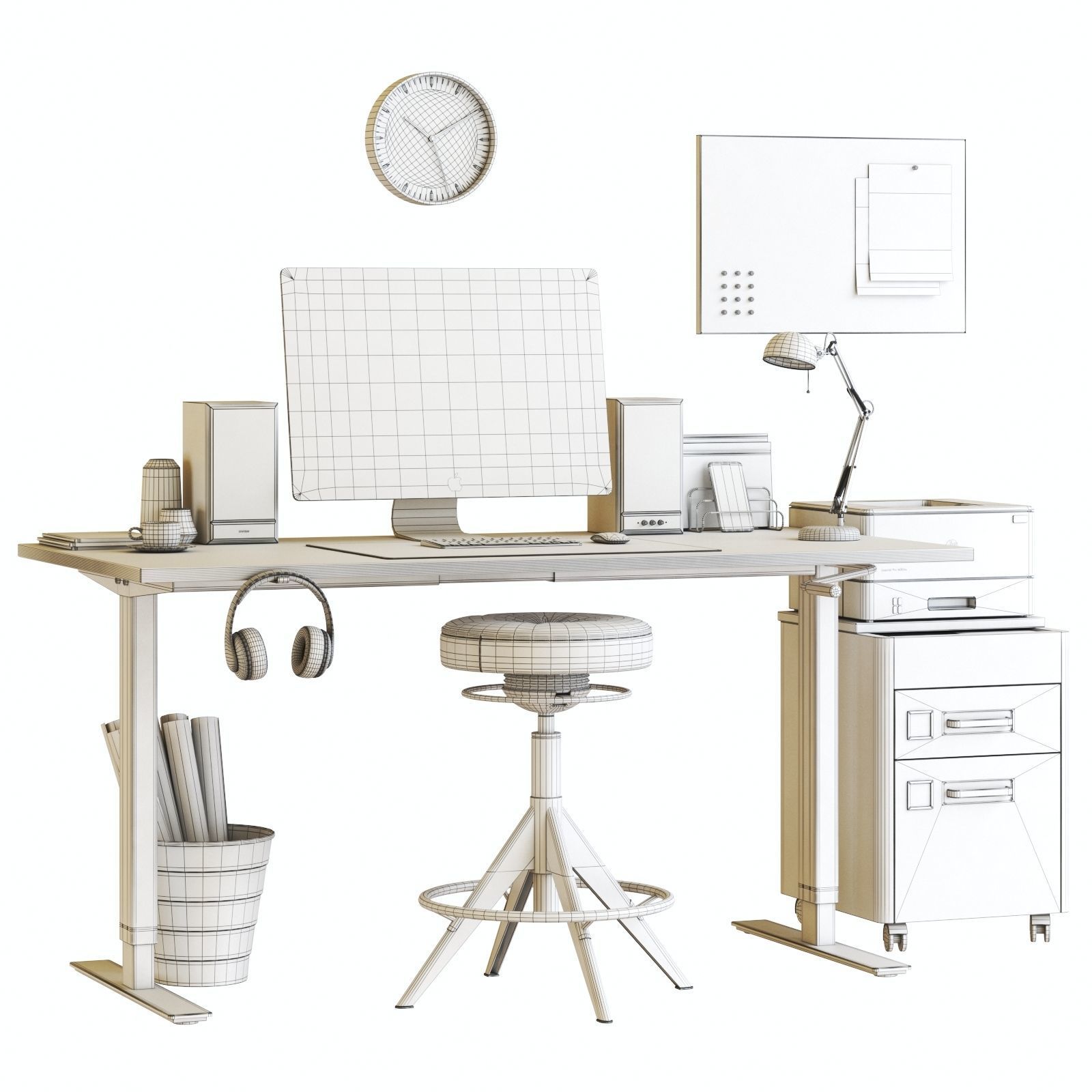 SKARSTA home and office workplace 3D model_2