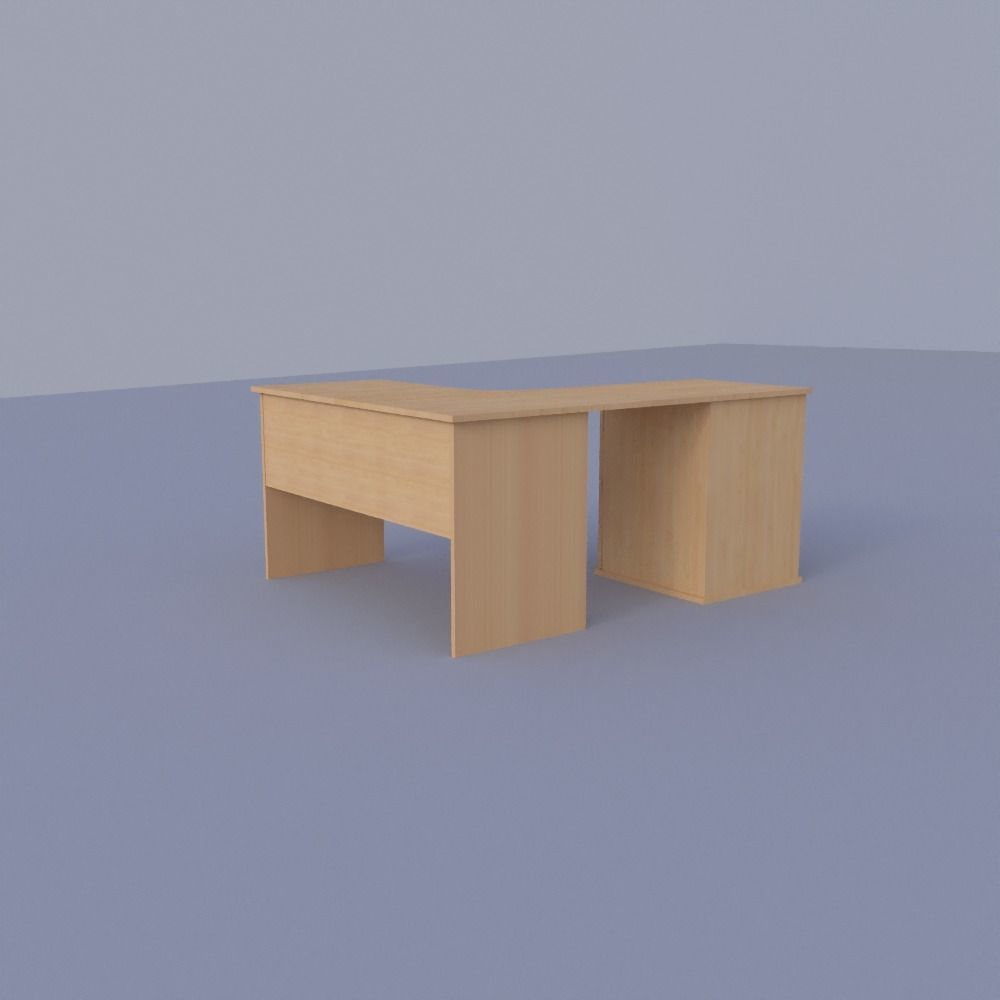 Corner Office Desk 3D model_2