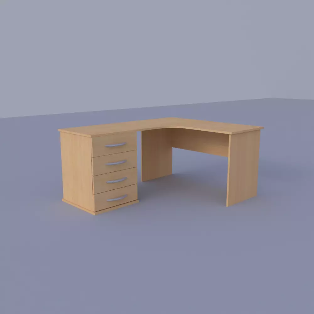 Corner Office Desk 3D model_0
