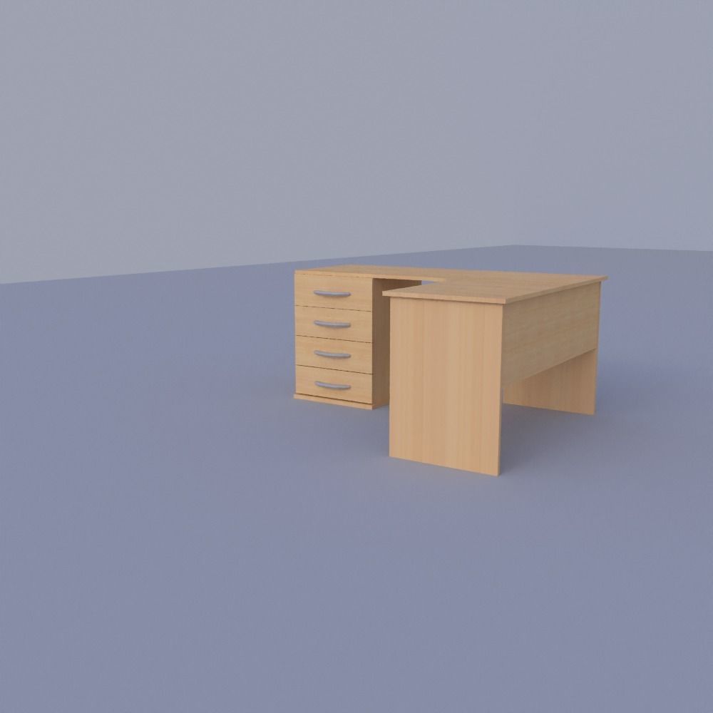 Corner Office Desk 3D model_3