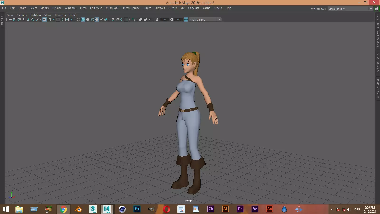 Cartoon Female 3D model_0